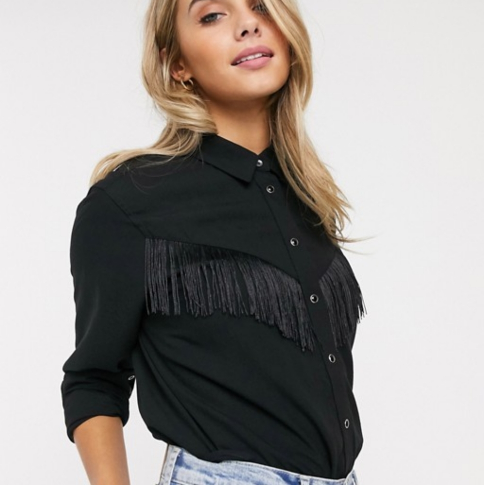 Levi's Black Button Down Fringe Shirt